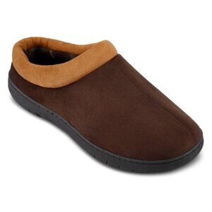 Haggar Men's Indoor/Outdoor Microsuede Clog Slipper Size XL  with Plaid Fleece
